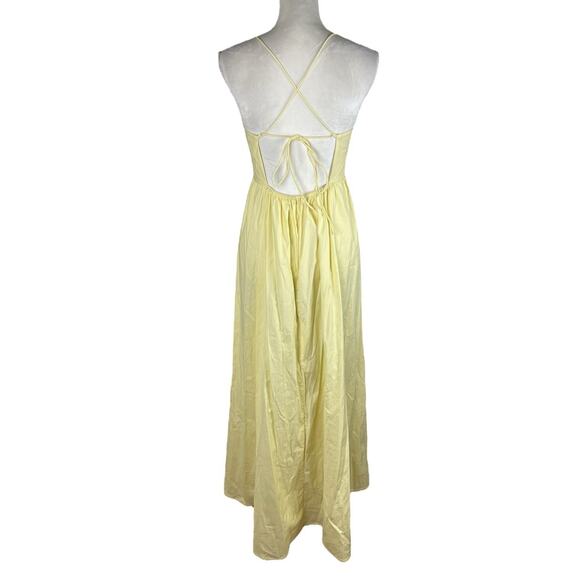 Reformation Dovie Zest Yellow Midi Poplin Sundress Sweetheart Neck Size Medium - Picture 3 of 7